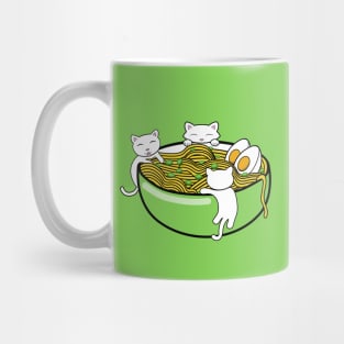 Tasty ramen noodle soup in a green bowl Mug